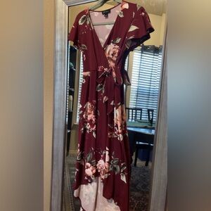 BCX Floral Rose High Low Dress